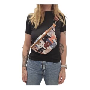 Bauchtasche mit Katzenmusteroptik (brauntöne)