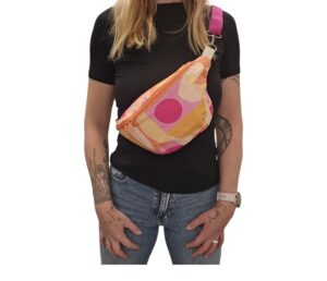Bauchtasche orange/rosa/gelb gemustert