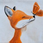 Fuchs mit Schmetterling