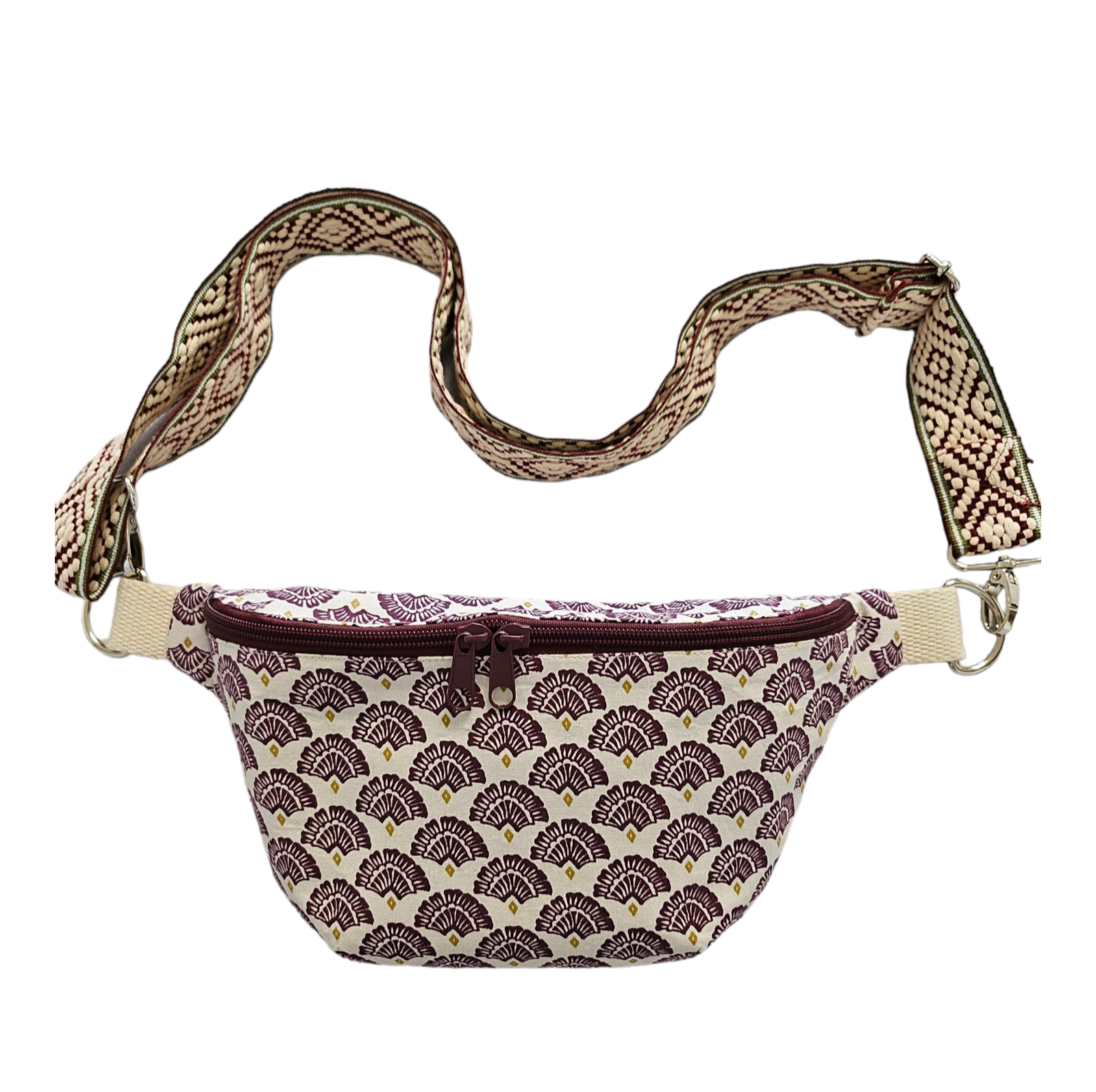 Bauchtasche mit weinrotem Muster – Bild 2